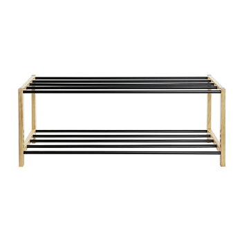 Skoställ Home ESPRIT Svart Naturell 80 x 31 x 32 cm