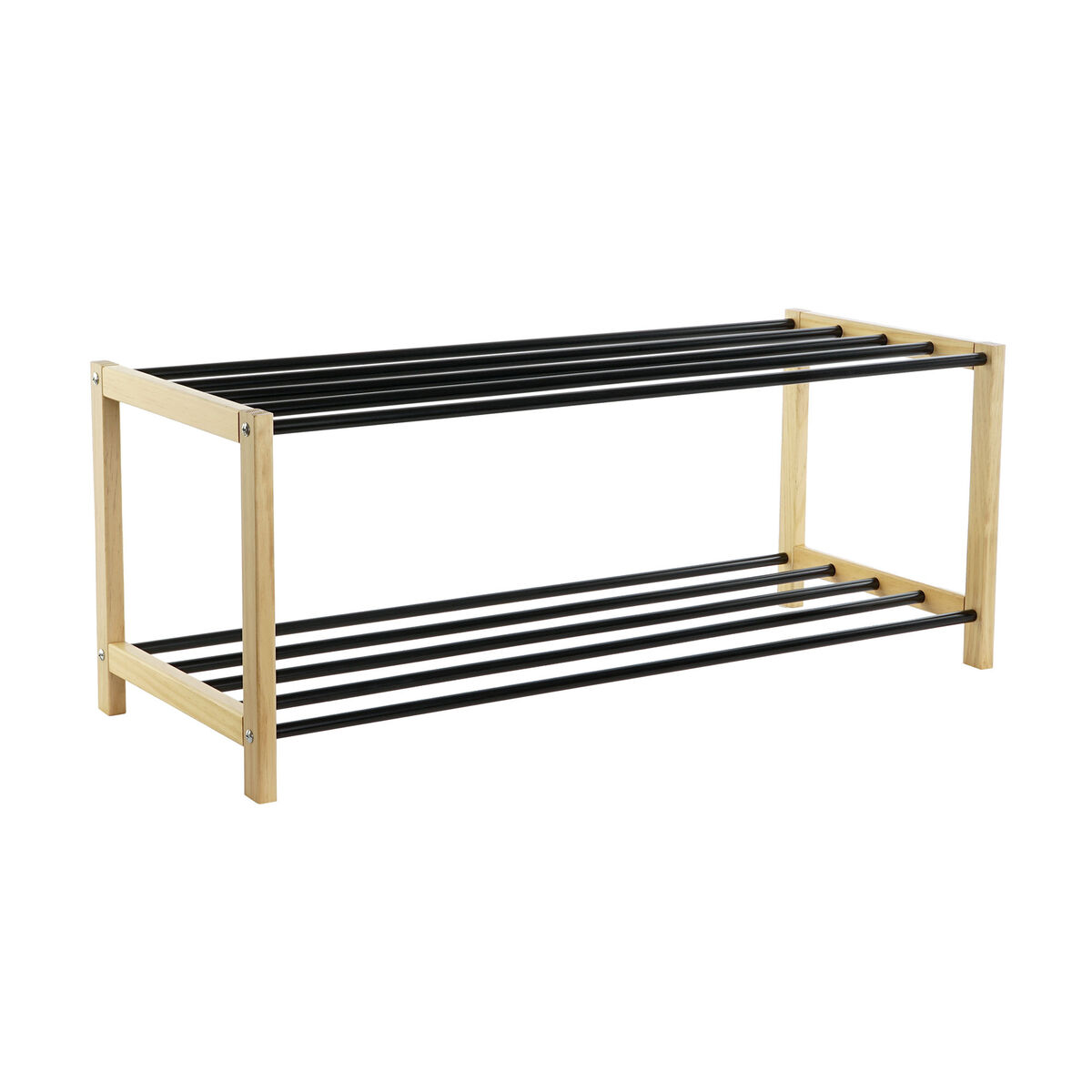 Skoställ Home ESPRIT Svart Naturell 80 x 31 x 32 cm - 5