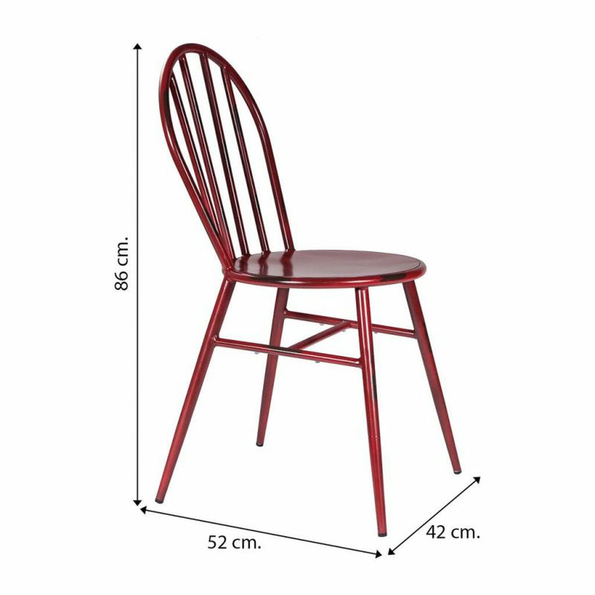 Matsalsstol Alexandra House Living Vintage Röd 52 x 86 x 42 cm - 5