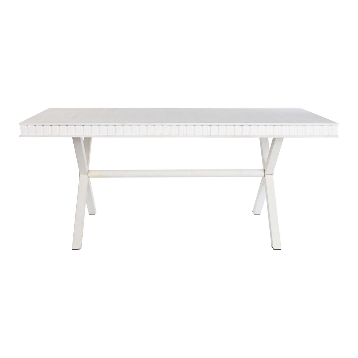 Matsalsbord DKD Home Decor Vit Metall Mangoträ 180 x 90 x 76 cm - 5