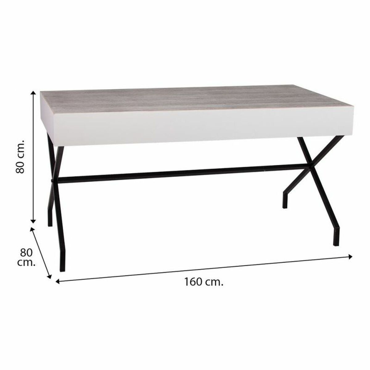 Bord Alexandra House Living Vit 80 x 80 x 160 cm - 5