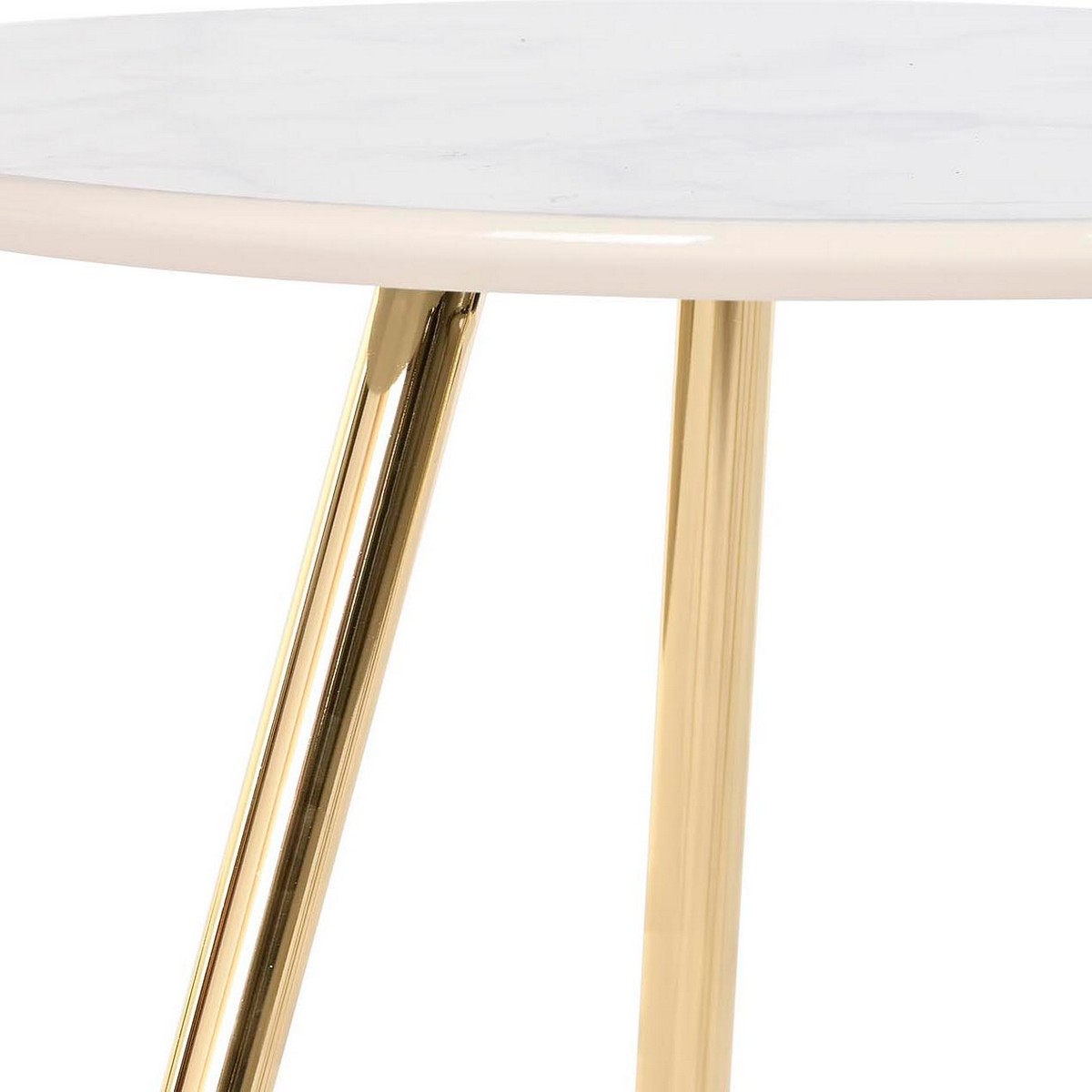 2-bordsset DKD Home Decor Vit Svart Gyllene 46 x 46 x 45 cm - 2