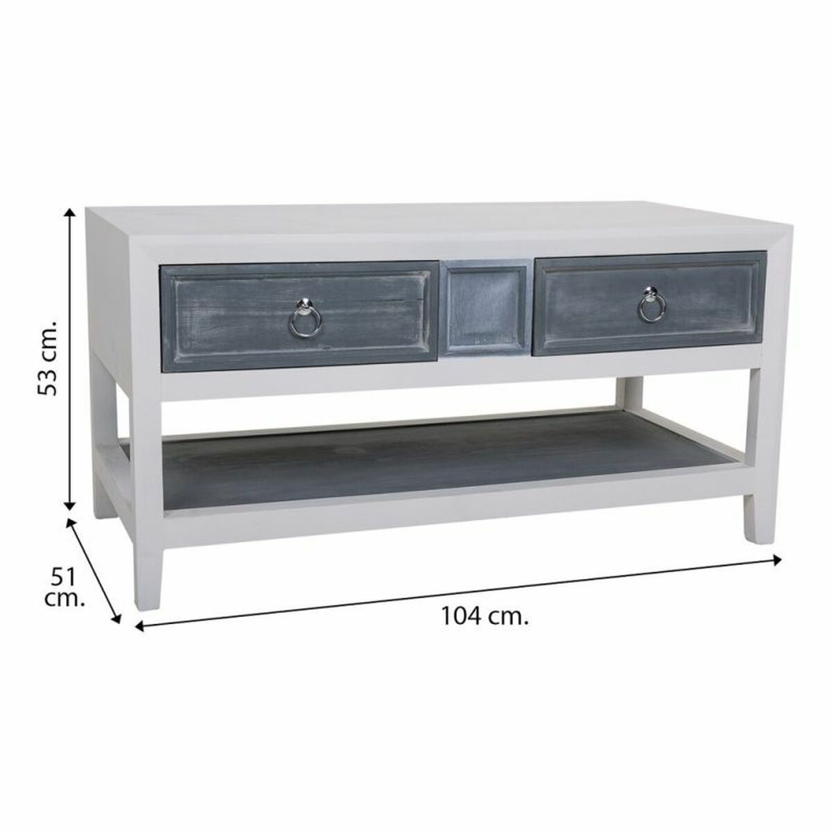 Soffbord Alexandra House Living Vit Grå 51 x 53 x 104 cm - 6