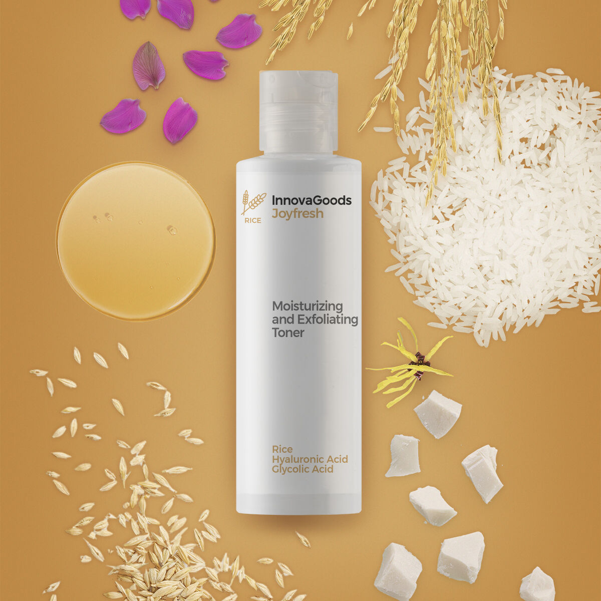 Fuktgivande och exfolierande ansiktstonic Rice Joyfresh InnovaGoods 150 ml - 5