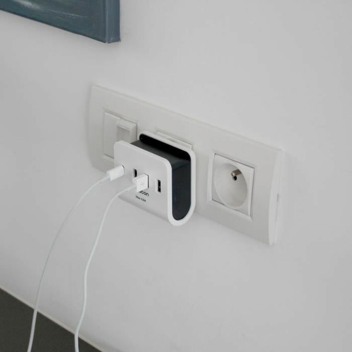 USB-laddare och vägg Chacon Vit - 5