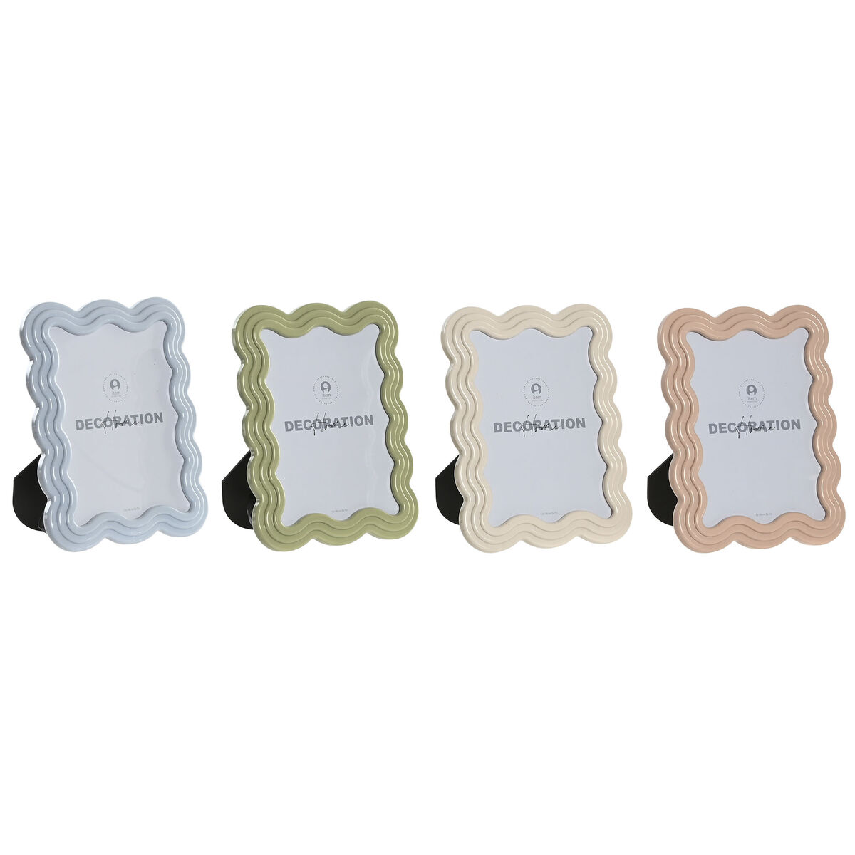 Fotoram Home ESPRIT Blå Vit Grön Rosa Glas ABS Skandinavisk (4 antal)