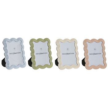 Fotoram Home ESPRIT Blå Vit Grön Rosa Glas ABS Skandinavisk (4 antal)