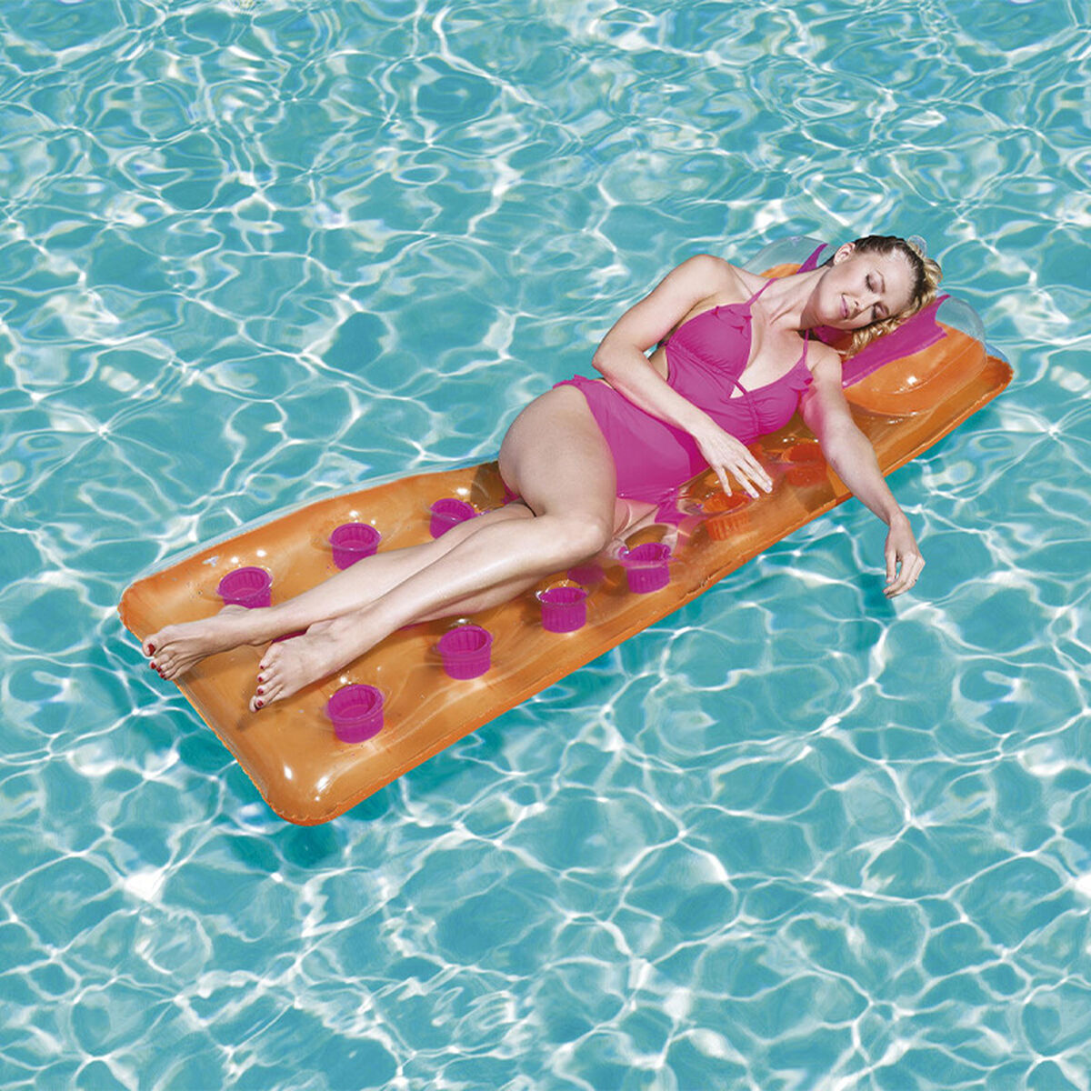 Bestway Air Mattress Skullar med Kudde Färg Ändras 188x71 cm Strand och Pool 43015 - 3