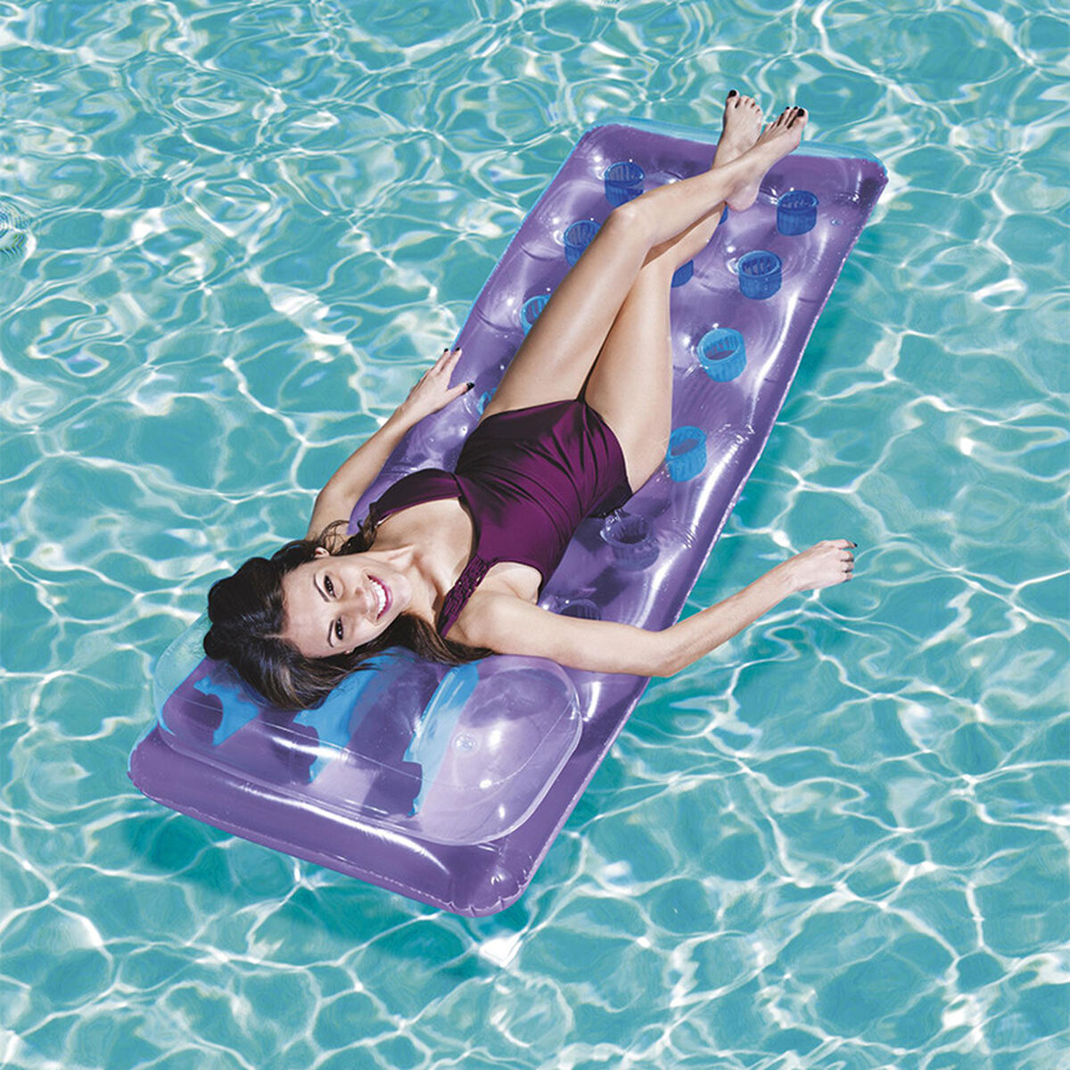 Bestway Air Mattress Skullar med Kudde Färg Ändras 188x71 cm Strand och Pool 43015 - 5