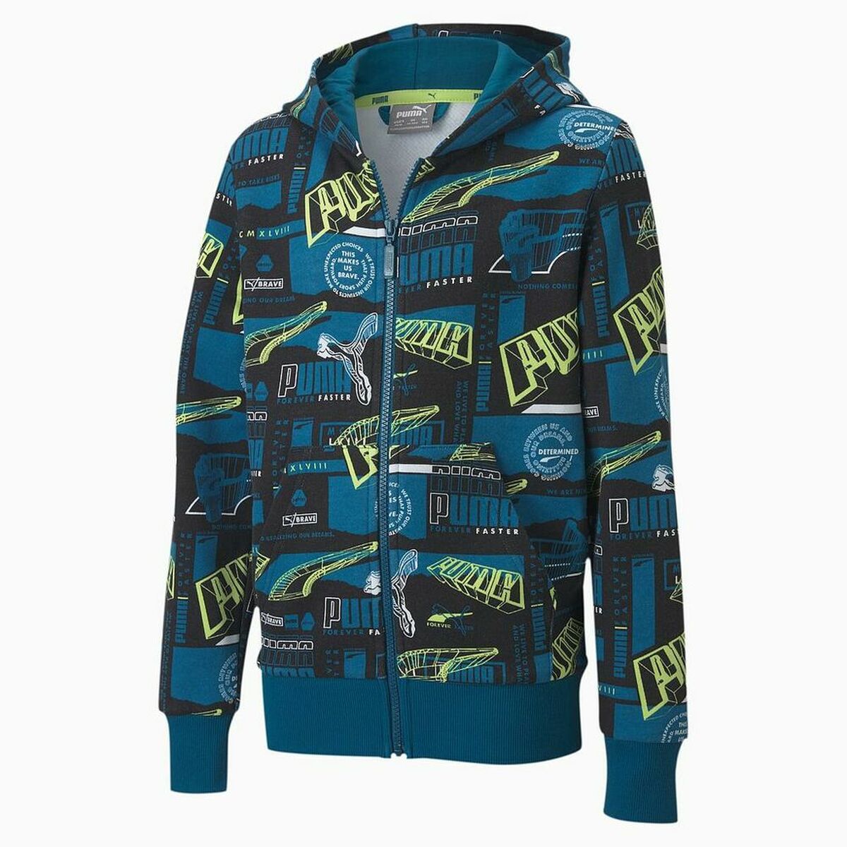 Tröja med huva Unisex Puma  FULL-ZIP 583197 Blå - 3