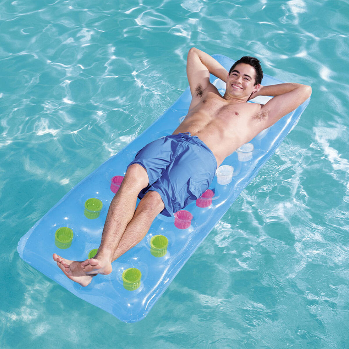 Bestway Uppblåsbar Flytande Glas med Fönster Blandade Färger 188x71 cm Stranden och Poolen 43040 - 3