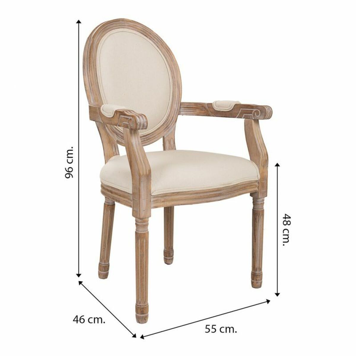 Matsalsstol Alexandra House Living Beige 46 x 96 x 55 cm - 5