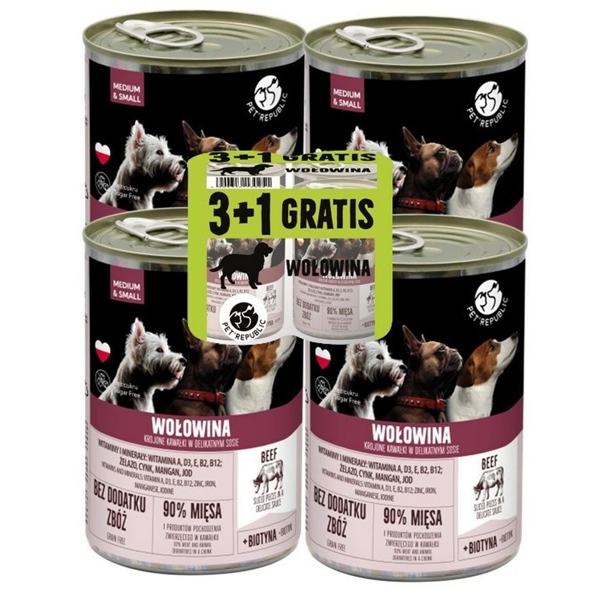 Våt mat PETREPUBLIC Beef Nötkött 4 x 400 g