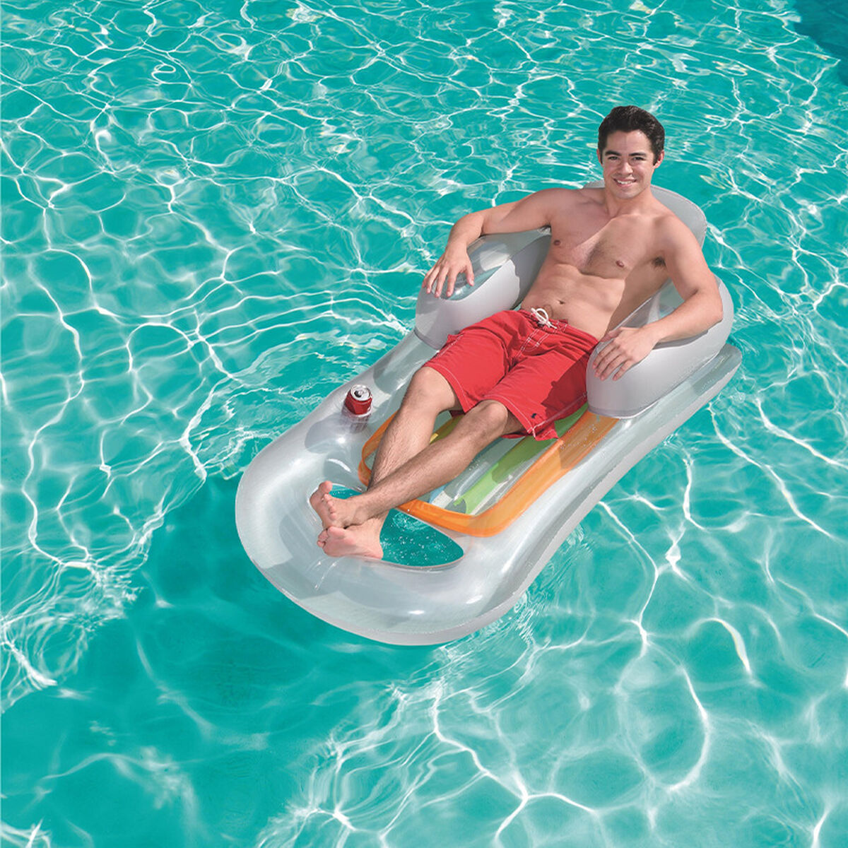Bestway Fashion Design Uppblåsbar Stol Fräscha Fötter Färg Sorterad 161x84 cm Strand&Pool 43028 - 4