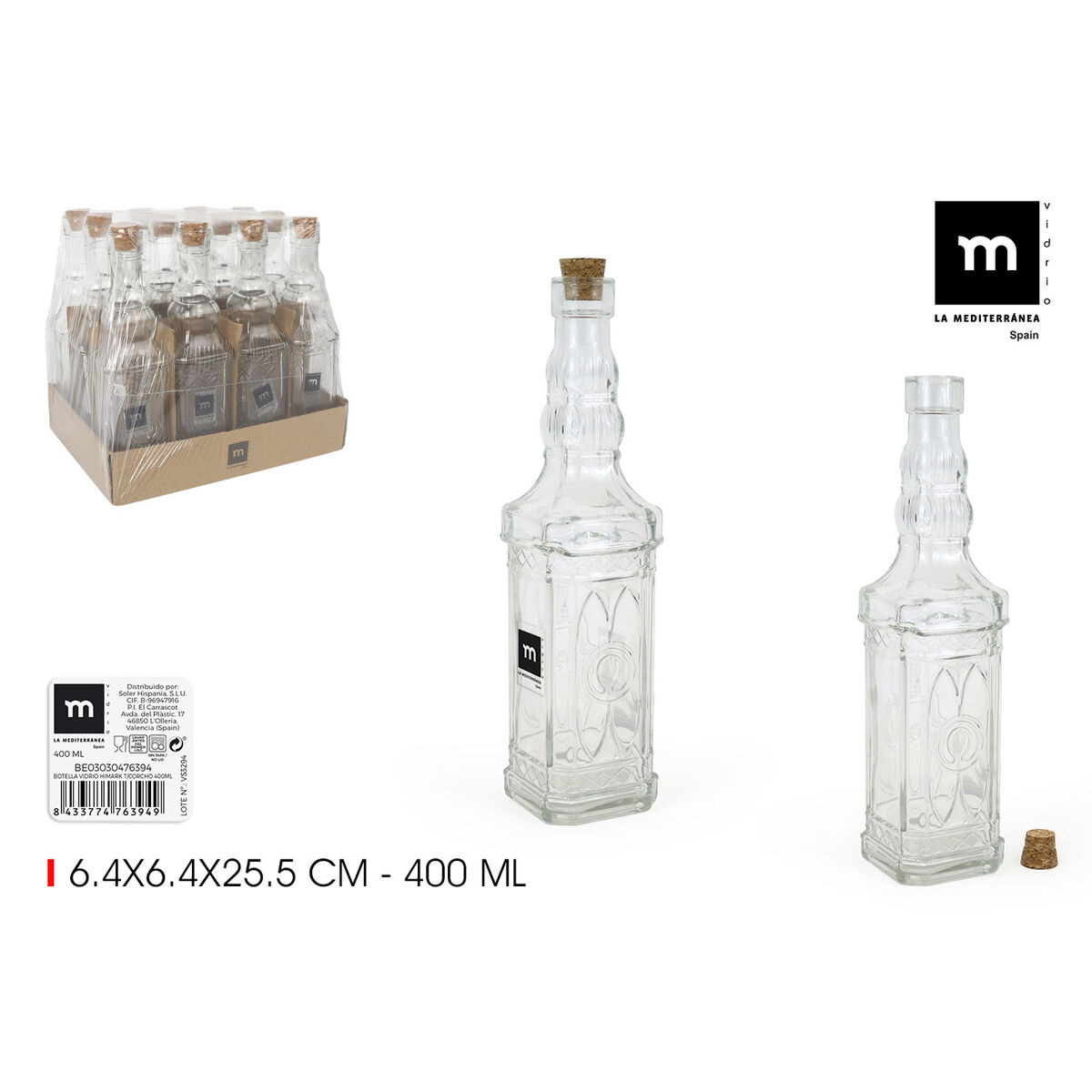 Glasflaska La Mediterránea Glas 400 ml (24 antal) - 2