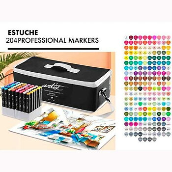 Tuschpennor Alex Bog Luxury Canvas Gama Artist 204 Delar Fall Multicolour