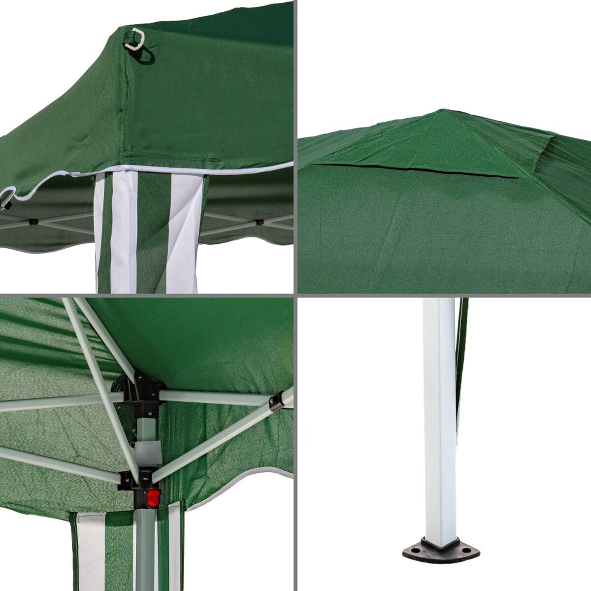 Pergola Gazebo Polyester Stål 300 x 300 x 250 cm - 3