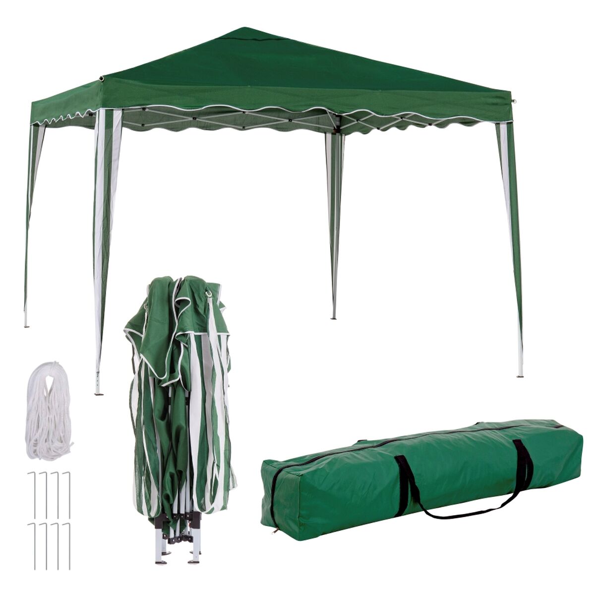 Pergola Gazebo Polyester Stål 300 x 300 x 250 cm - 4
