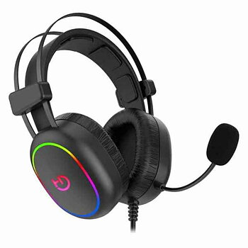 Hörlurar med mikrofon Gaming Hiditec GHE010003 ARGB Svart