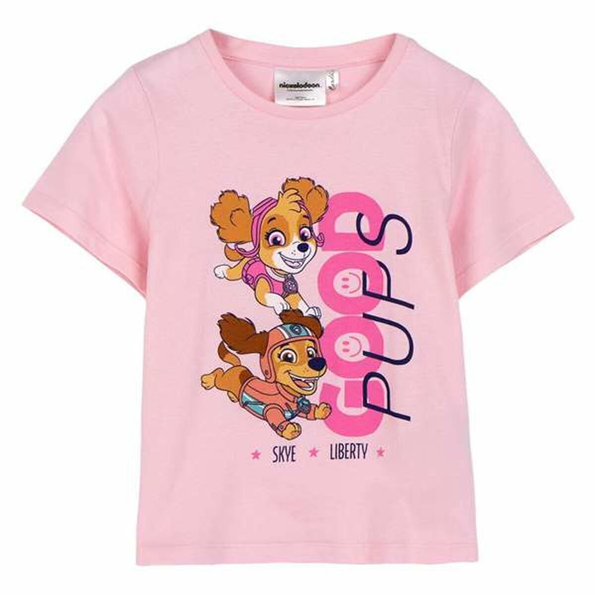 Barn T-shirt med kortärm The Paw Patrol Vit Rosa
