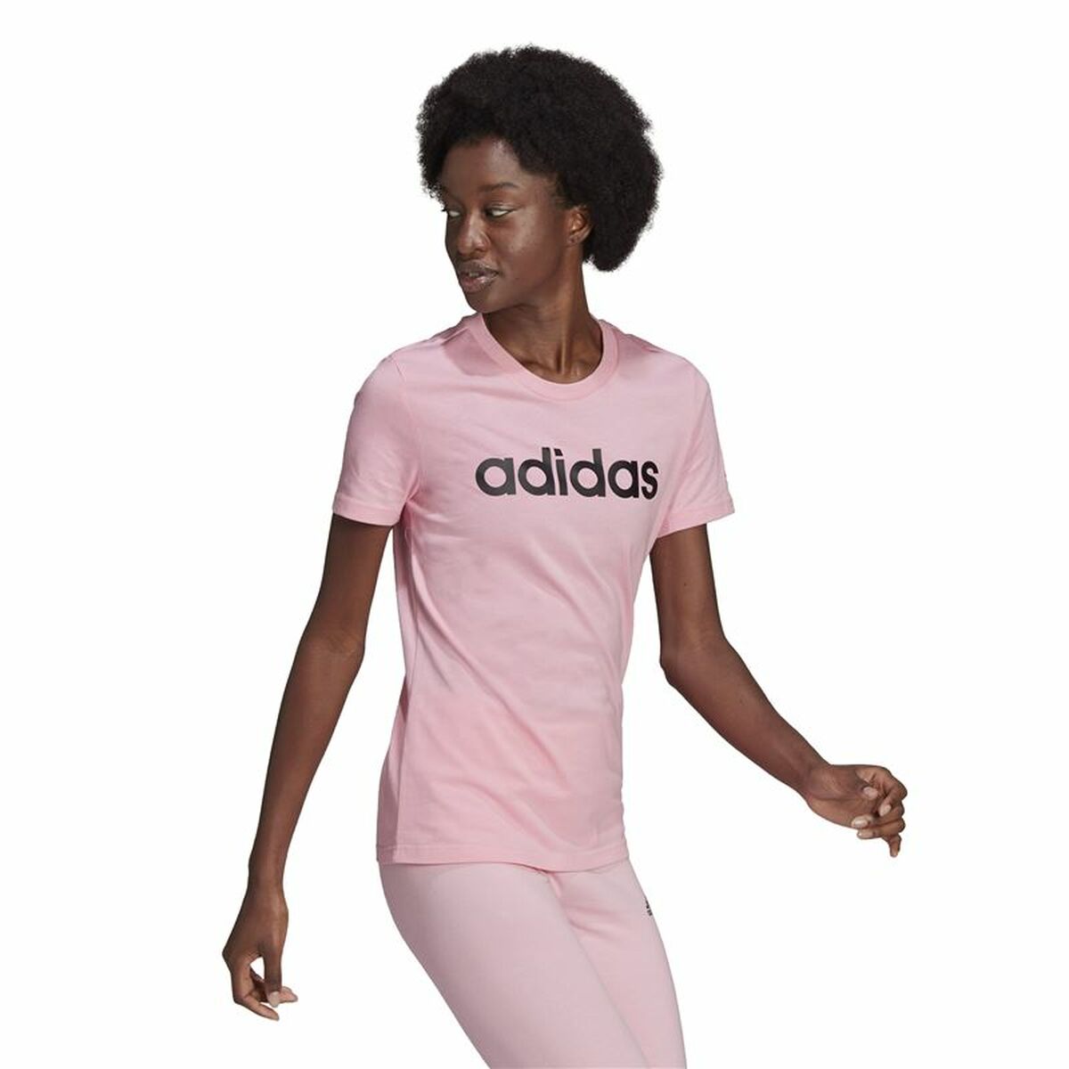 T-shirt med kortärm Dam Adidas Loungewear Essentials Slim Logo Rosa - 4