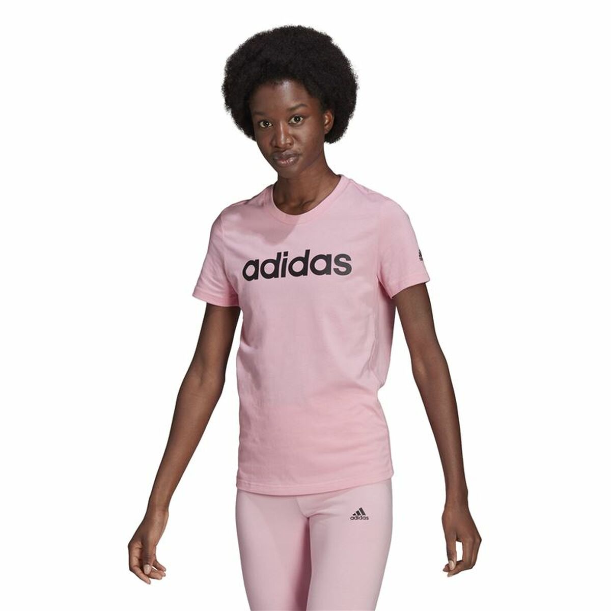T-shirt med kortärm Dam Adidas Loungewear Essentials Slim Logo Rosa - 2