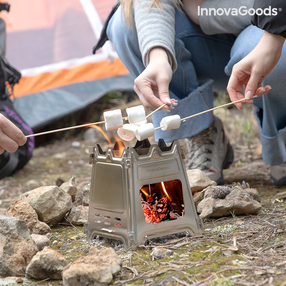 Hopfällbar campingspis i stål Flamet InnovaGoods - 7