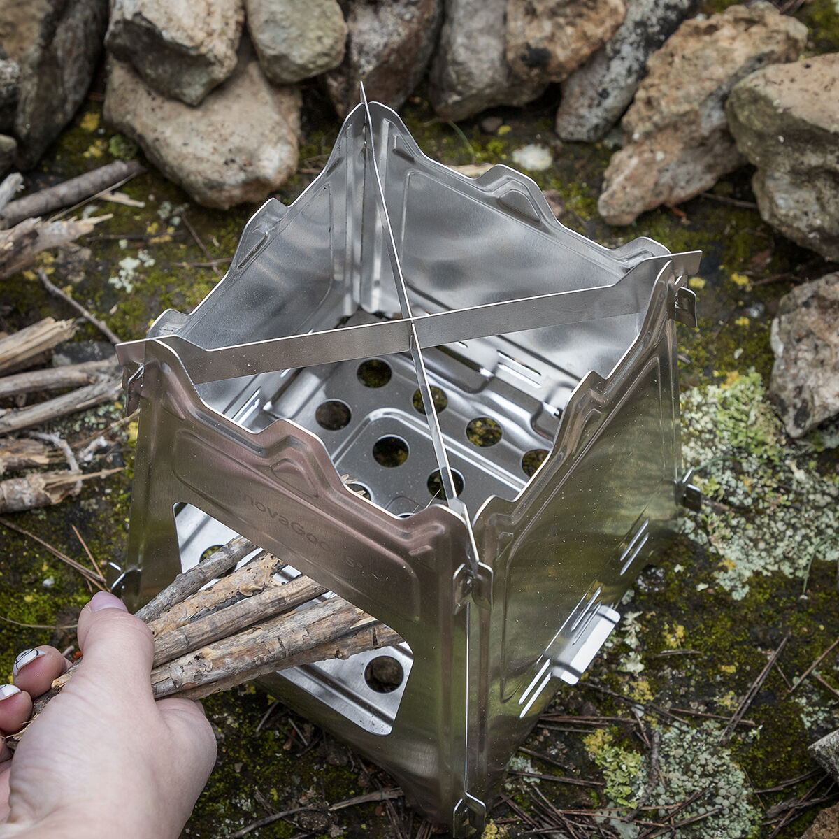 Hopfällbar campingspis i stål Flamet InnovaGoods - 23