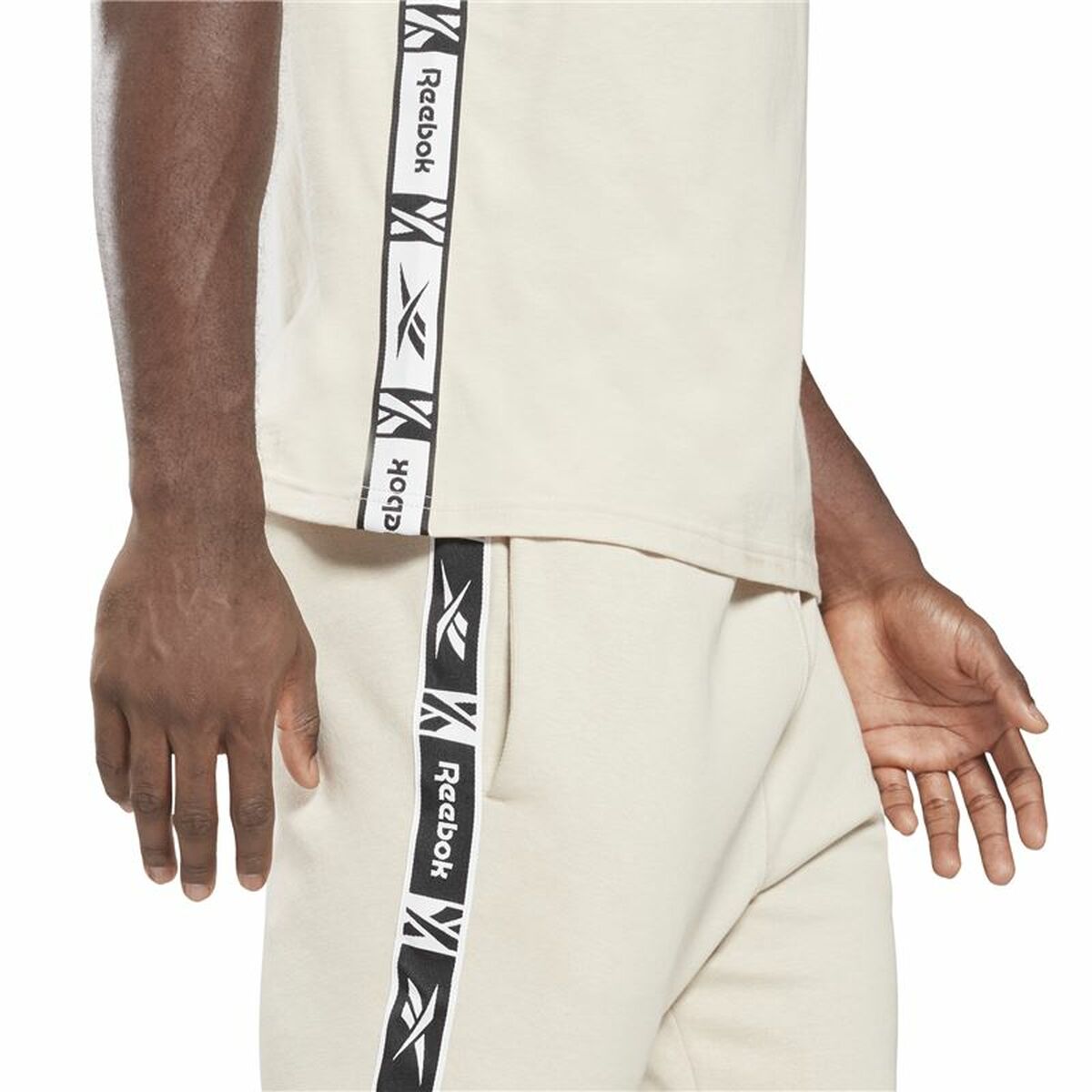 T-shirt med kortärm Herr Reebok Identity Tape Beige - 5