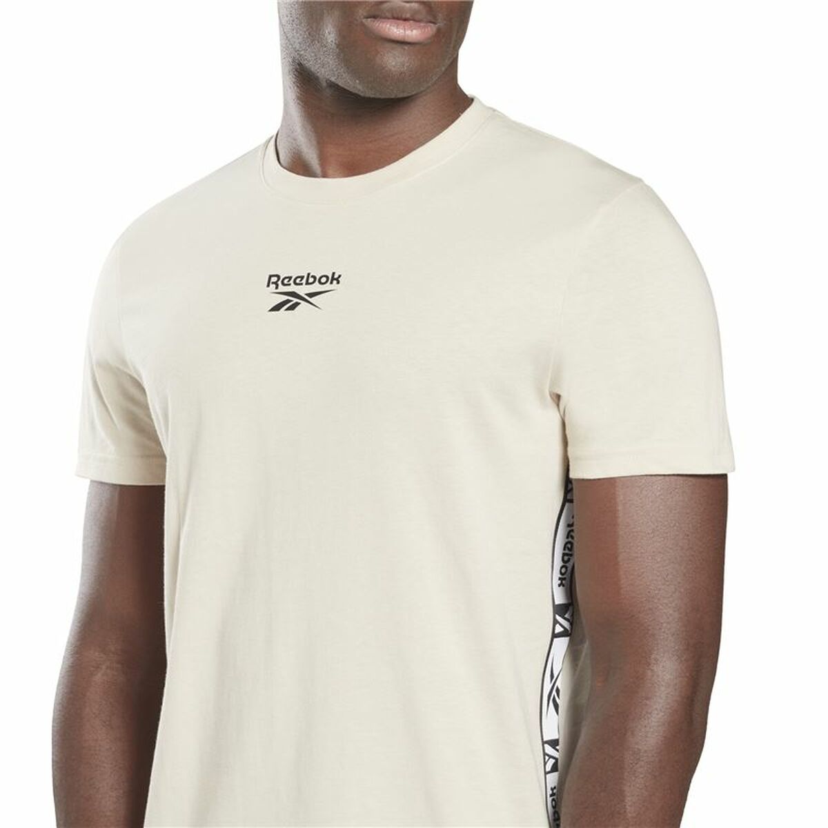 T-shirt med kortärm Herr Reebok Identity Tape Beige - 4