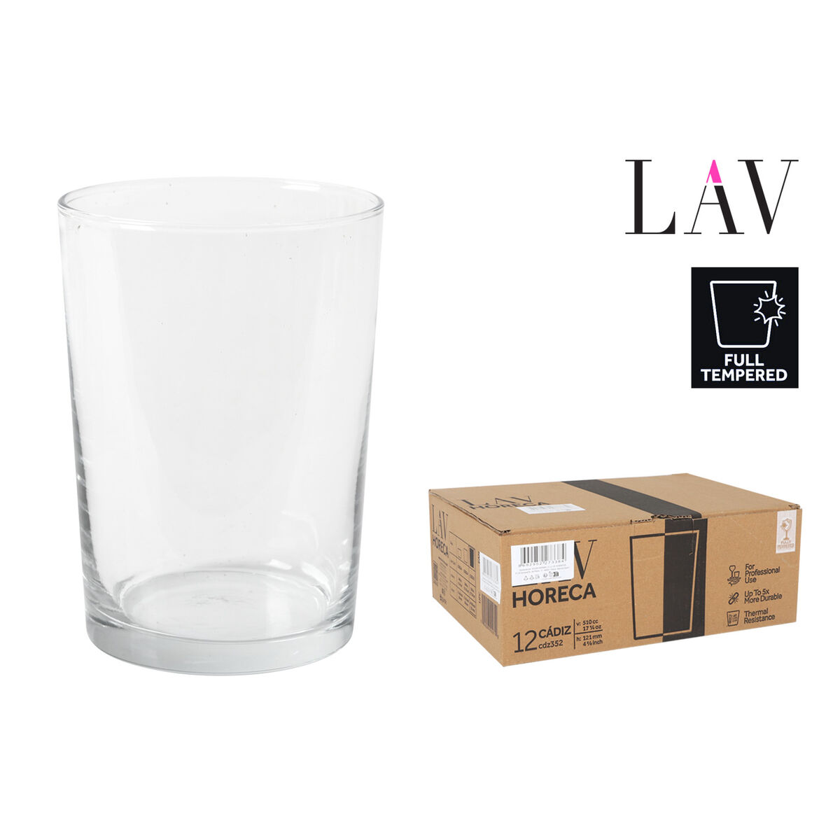 Glas för vatten LAV Cadiz 510 ml (12 antal) - 3