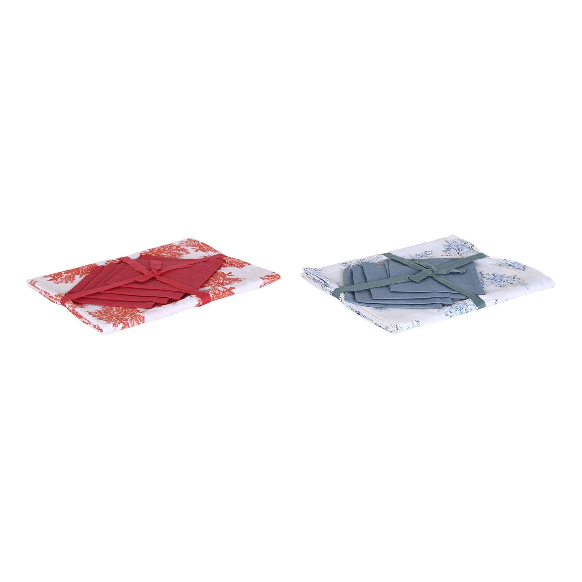 Dukar och servetter DKD Home Decor 150 x 150 x 0,5 cm Blå Fuchsia (2 antal) - 5