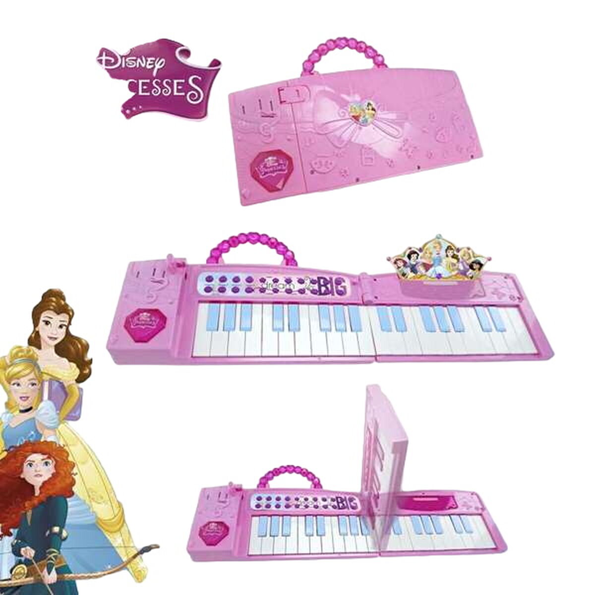 Leksakspiano Disney Princess Elektronik Hopfällbar Rosa - 2