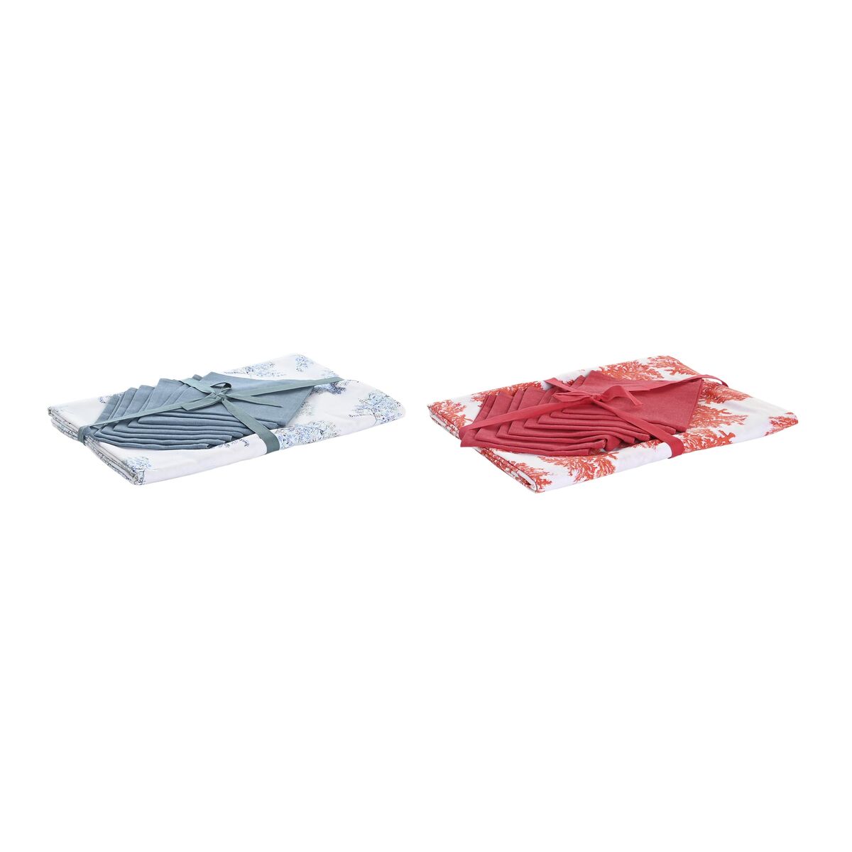Dukar och servetter DKD Home Decor 150 x 250 x 0,5 cm Blå Fuchsia Vit (2 antal) - 2