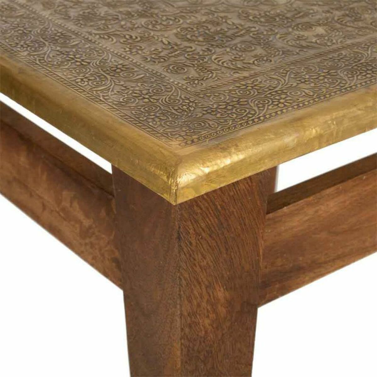 Soffbord Alexandra House Living Brun Guld Metall Mangoträ 45 x 42 x 45 cm - 3