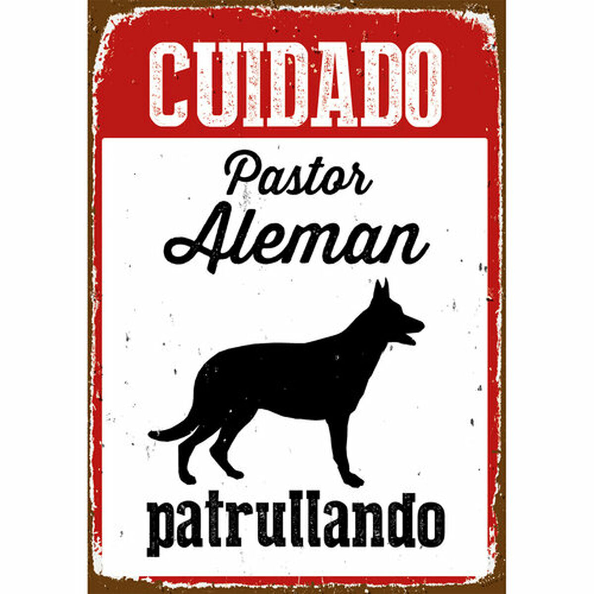 Skylt Magnet & Steel Cuidado Pastor Alemán Patrullando 14,8 x 21 cm - 3