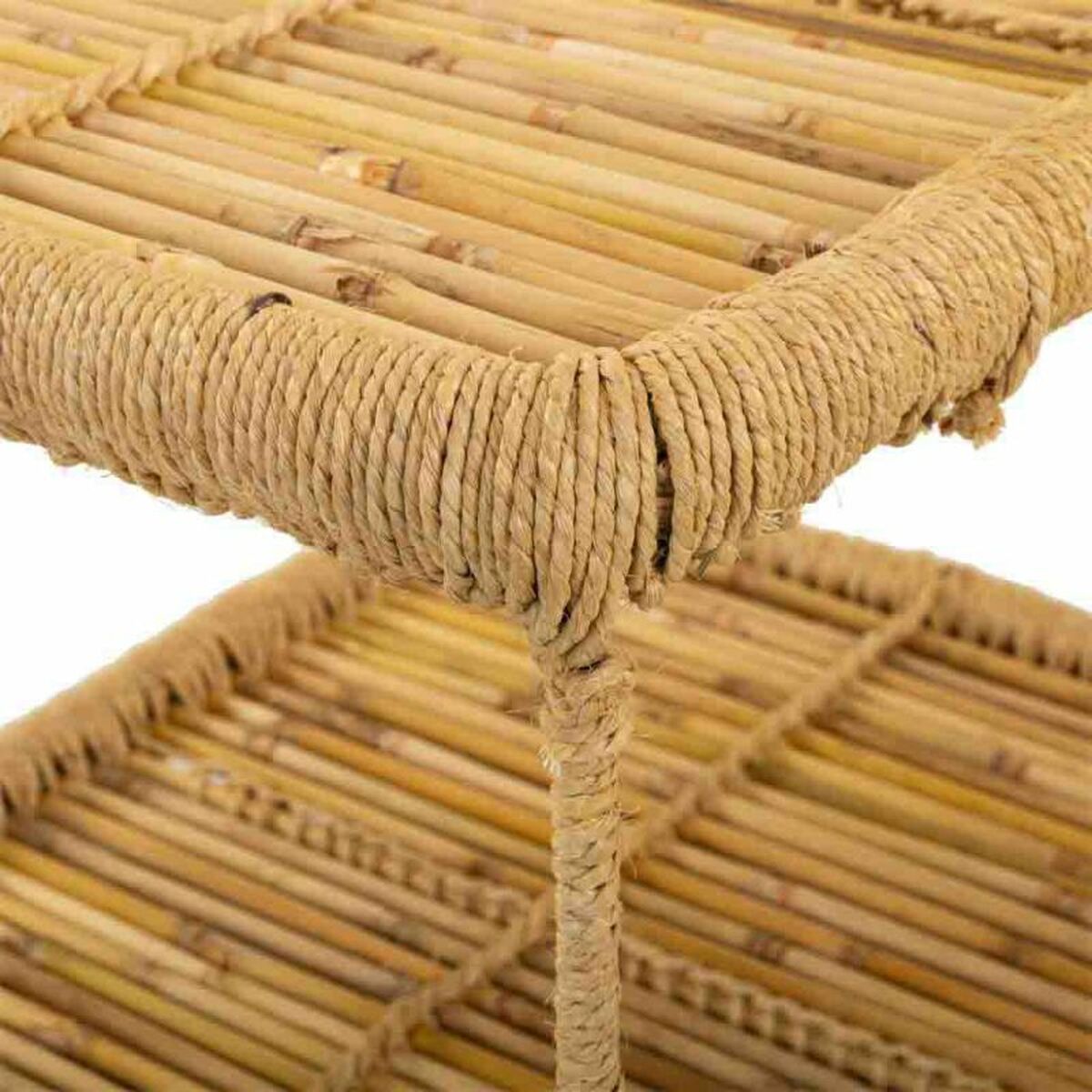 Soffbord Alexandra House Living Naturell Bambu Snöre Järn 38 x 37 x 49 cm 1 Hyllor - 2
