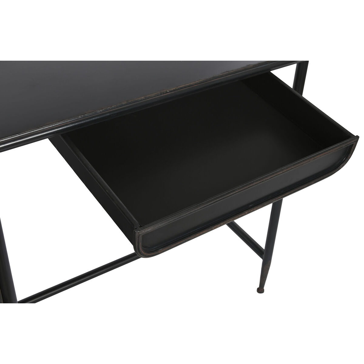 Skrivbord DKD Home Decor Svart Metall Glas 120 x 50 x 80 cm - 8
