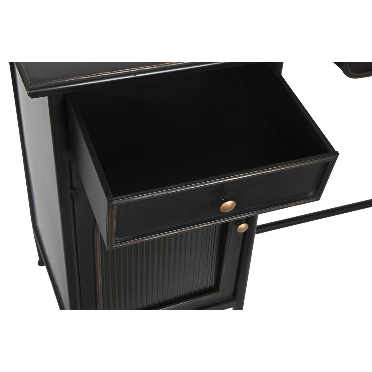 Skrivbord DKD Home Decor Svart Metall Glas 120 x 50 x 80 cm - 7