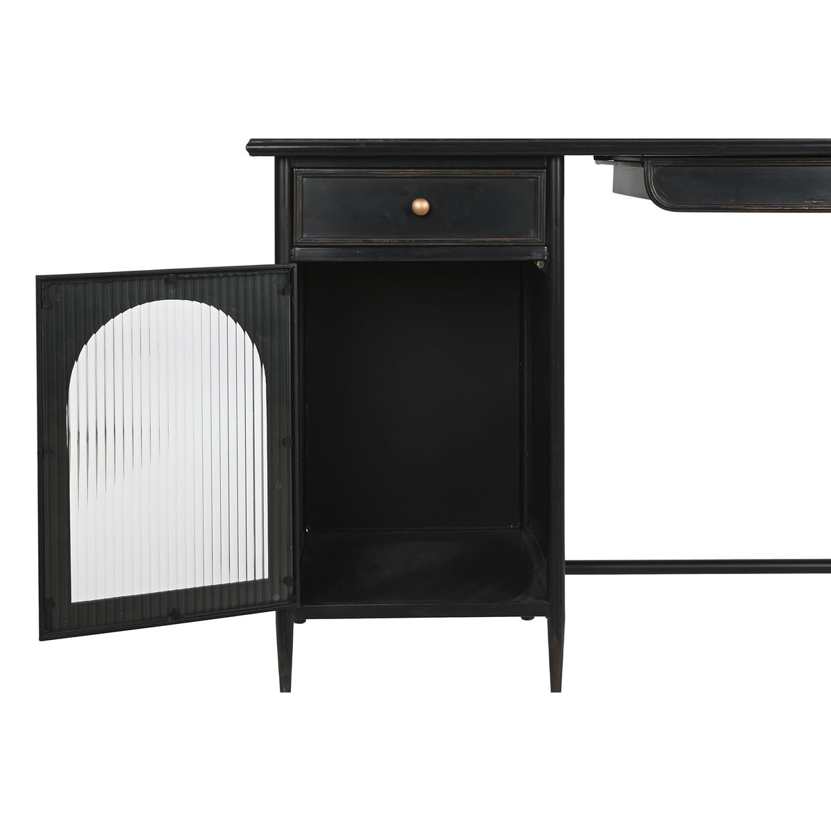 Skrivbord DKD Home Decor Svart Metall Glas 120 x 50 x 80 cm - 10