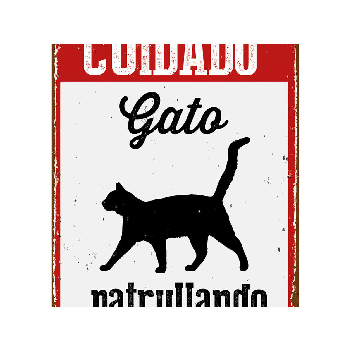 Skylt Magnet & Steel ["Cuidado Gato Patrullando"] 14,8 x 21 cm - 4