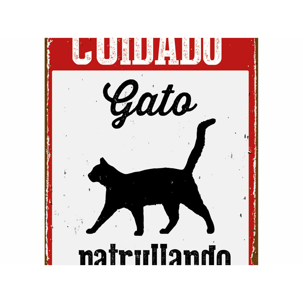 Skylt Magnet & Steel ["Cuidado Gato Patrullando"] 14,8 x 21 cm - 2