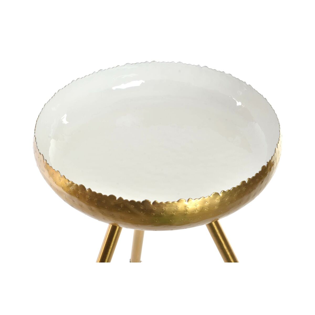 Sidobord DKD Home Decor Gyllene Aluminium Vit Lackad (43 x 43 x 61 cm) - 3