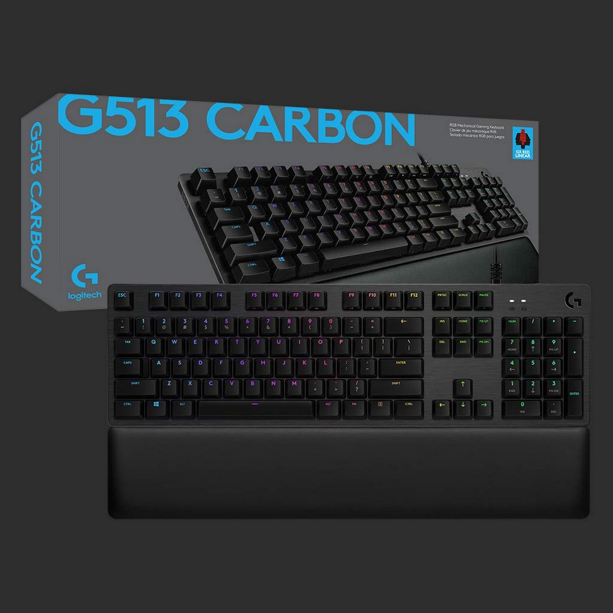Bluetooth-tangentbord med tabletthållare Logitech G513 CARBON LIGHTSYNC RGB Mechanical Gaming Keyboard, GX Brown Franska AZERTY - 5
