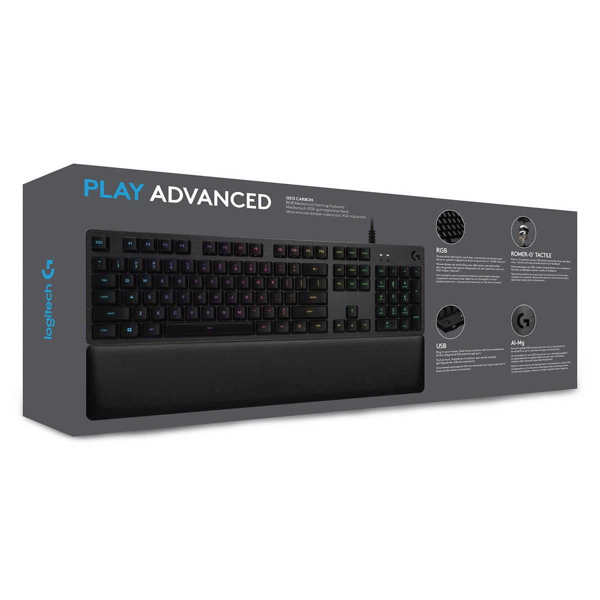 Bluetooth-tangentbord med tabletthållare Logitech G513 CARBON LIGHTSYNC RGB Mechanical Gaming Keyboard, GX Brown Franska AZERTY - 12