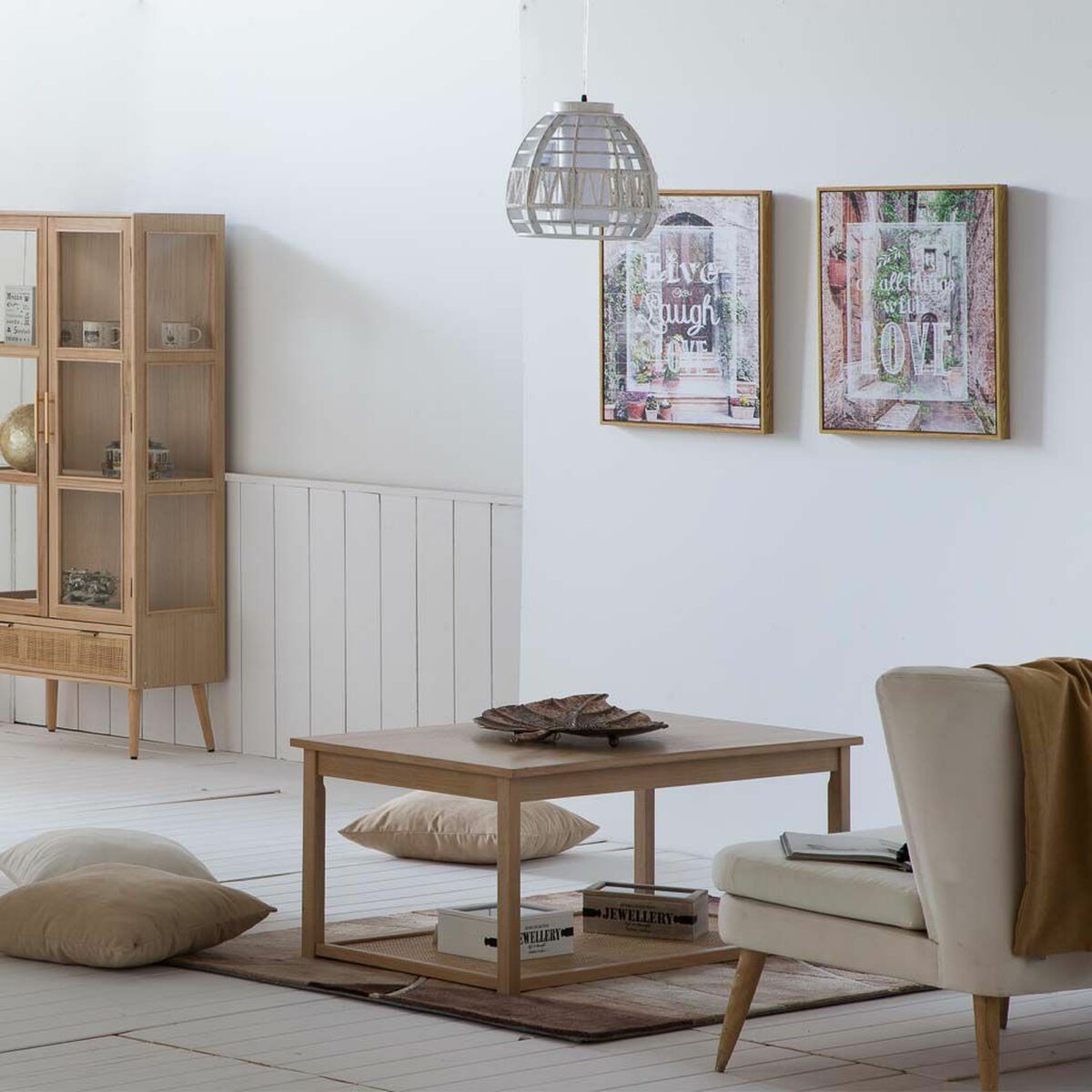 Soffbord Alexandra House Living Naturell Trä MDF 46 x 60 x 120 cm - 2