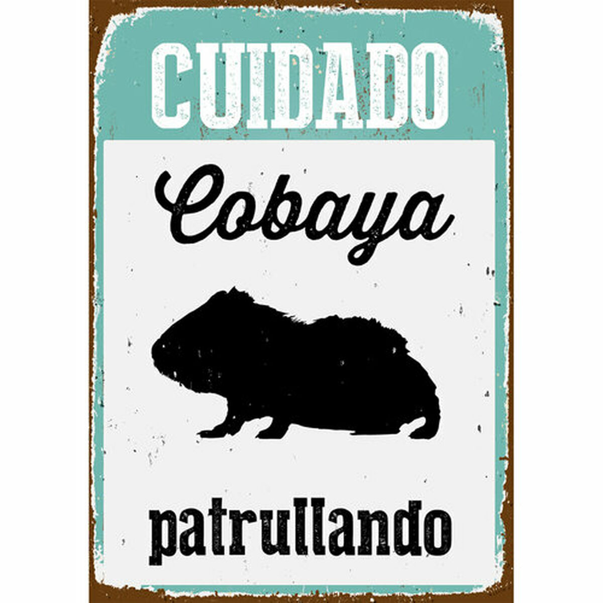 Skylt Magnet & Steel Cuidado Cobaya Patrullando 14,8 x 21 cm - 3
