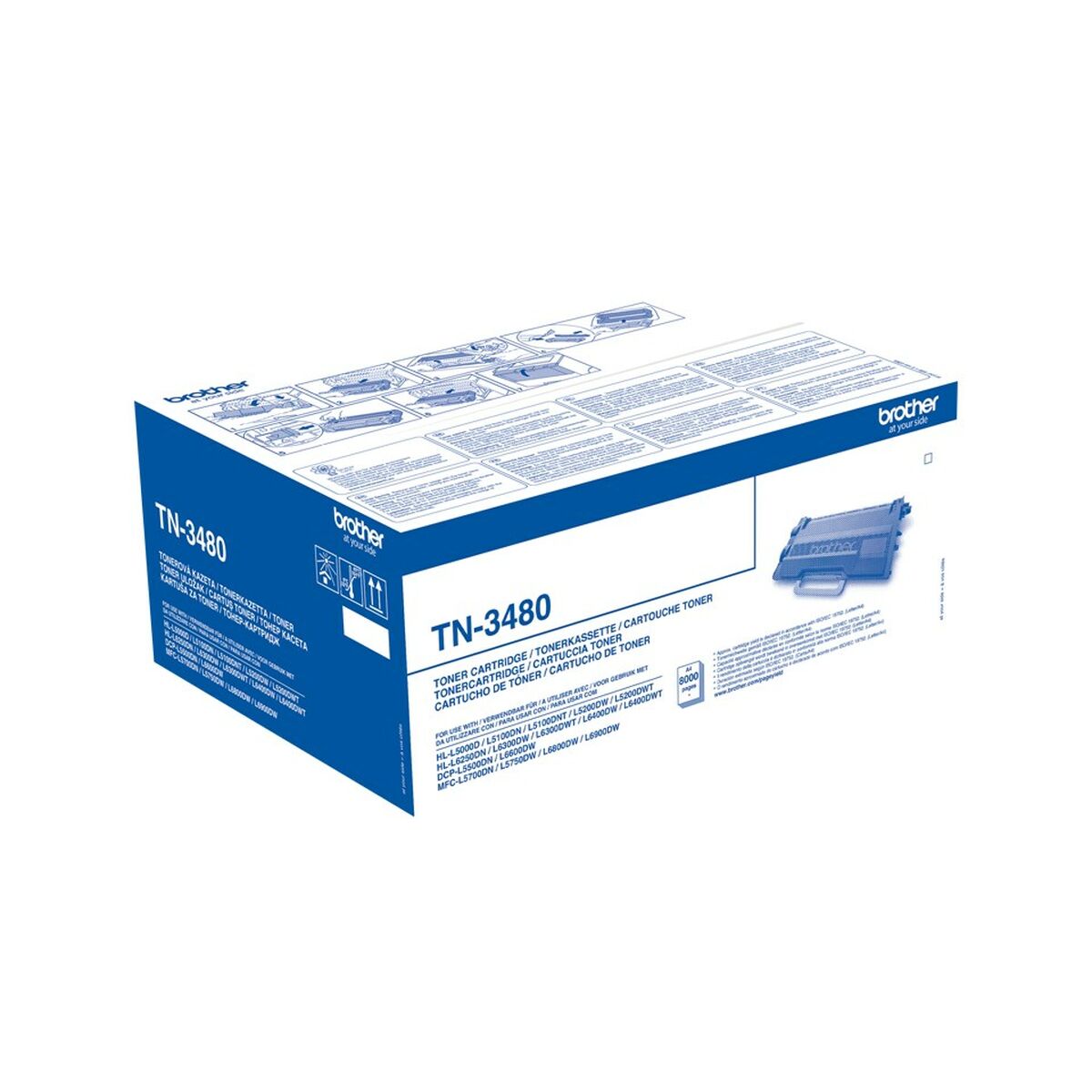 Original Toner Brother TN-3480 Svart - 3