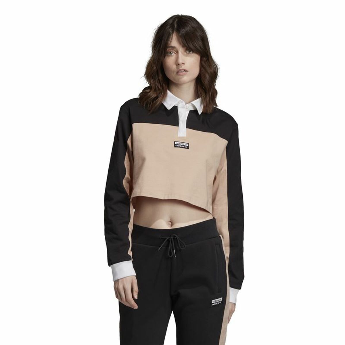 Polotröja kortärmad Dam Adidas Originals Cropped Kvinna Svart - 2