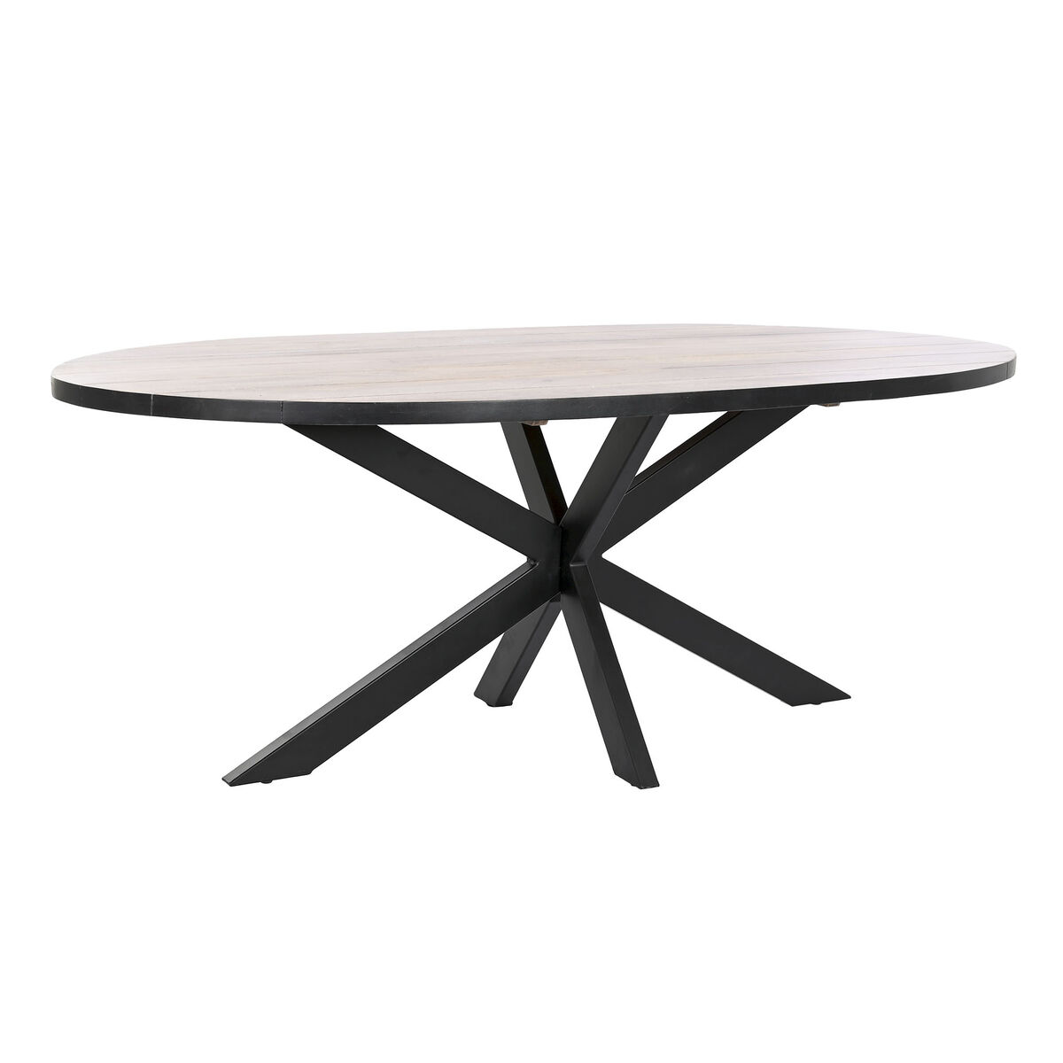 Matsalsbord DKD Home Decor Svart Naturell Metall Mangoträ 200 x 100 x 76 cm